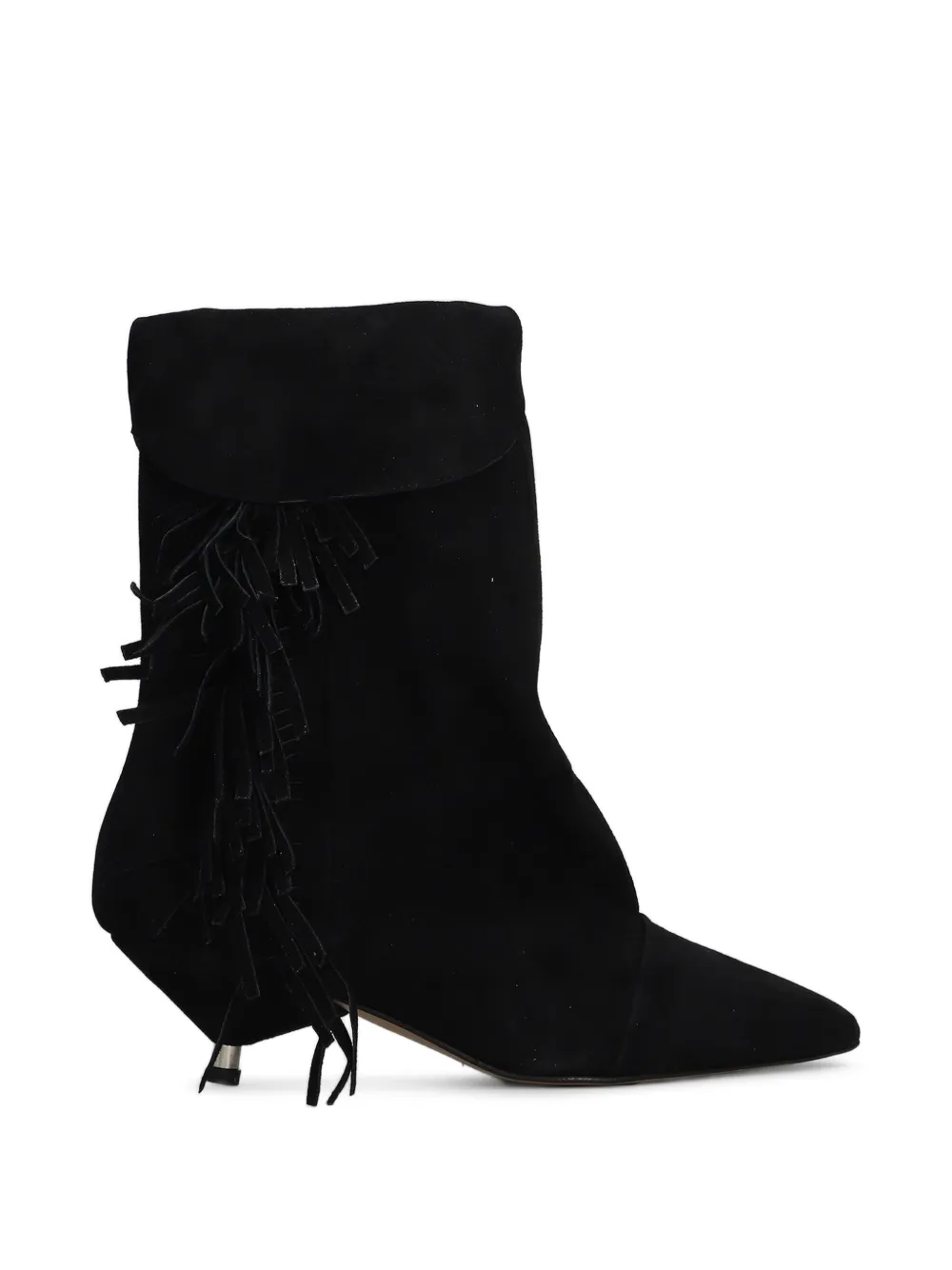 Gisel Moire Ariana fringe-detail ankle boots - Nero