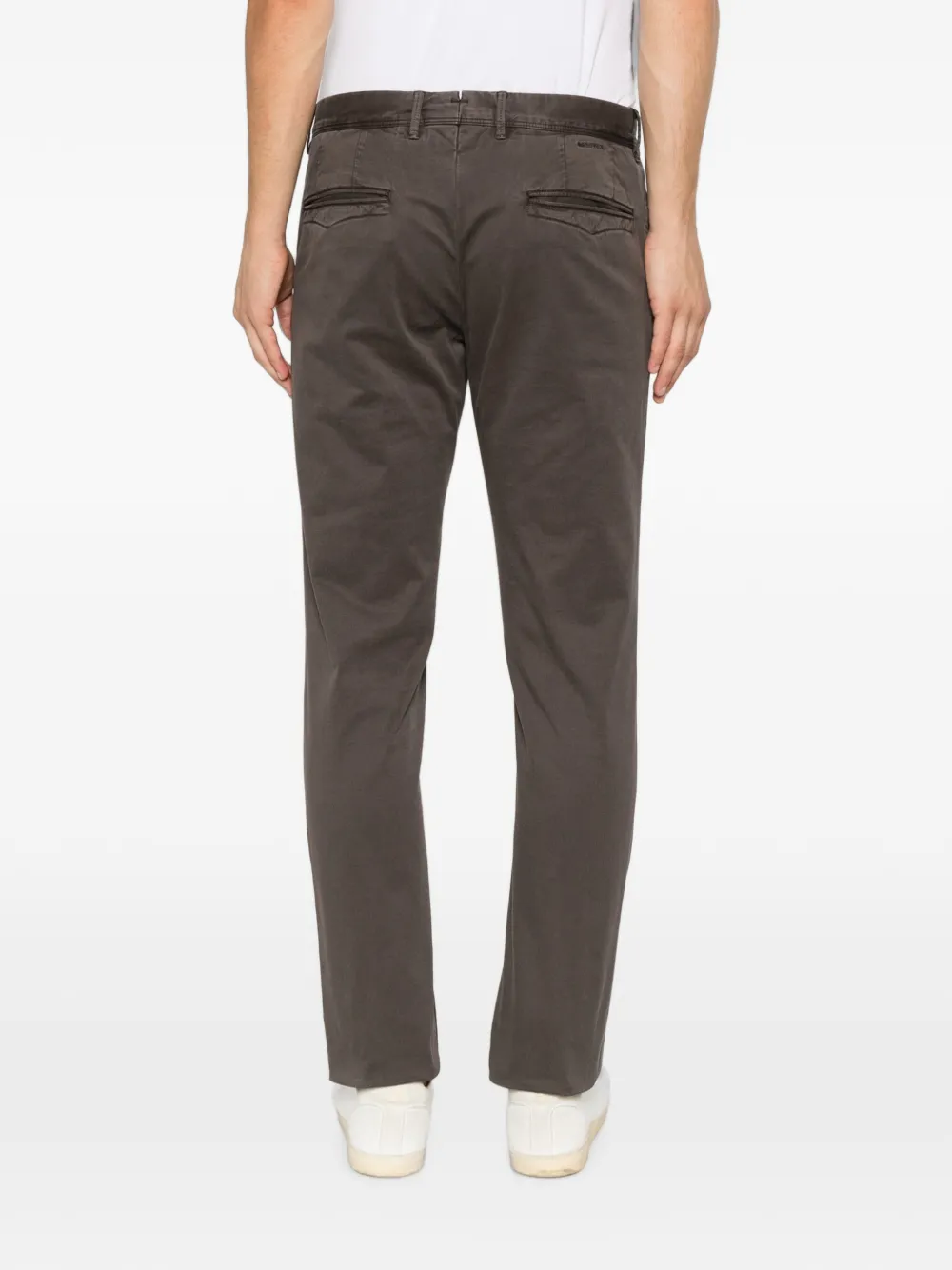 Incotex Broek met toelopende pijpen en riemlussen Bruin