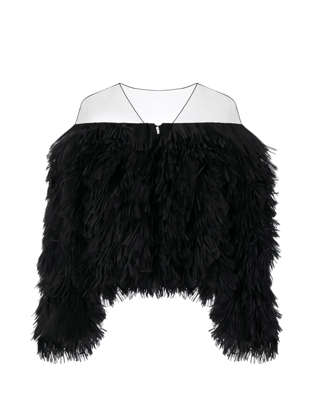 Elisabetta Franchi frayed-effect jacket - Nero