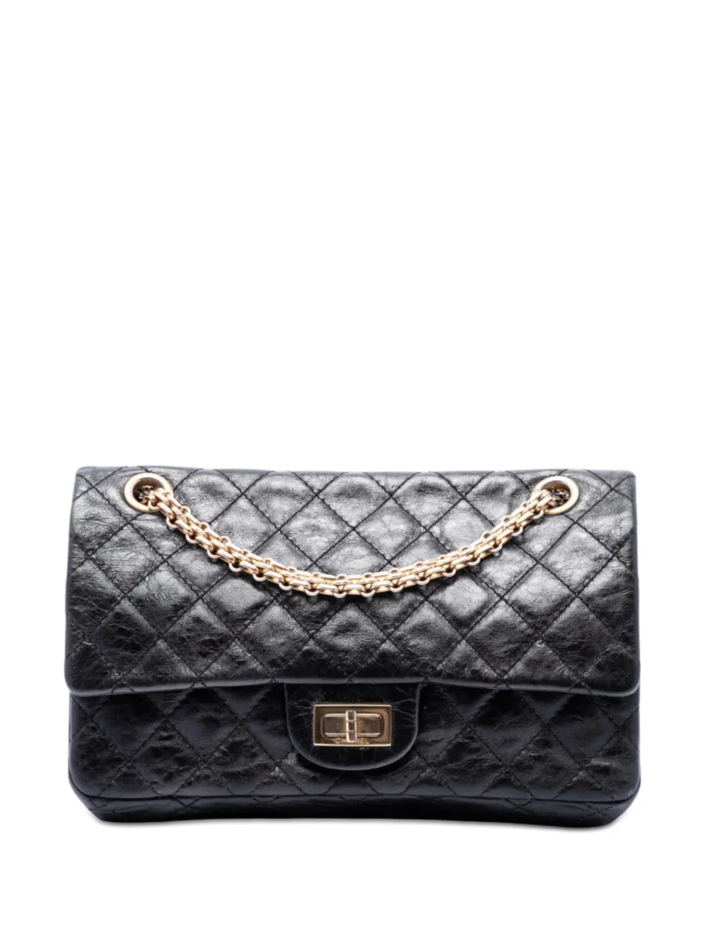 CHANEL Pre-Owned 2008-2009 Quilted Aged Calfskin Reissue 2.55 Single Flap 225 shoulder bag - Nero
