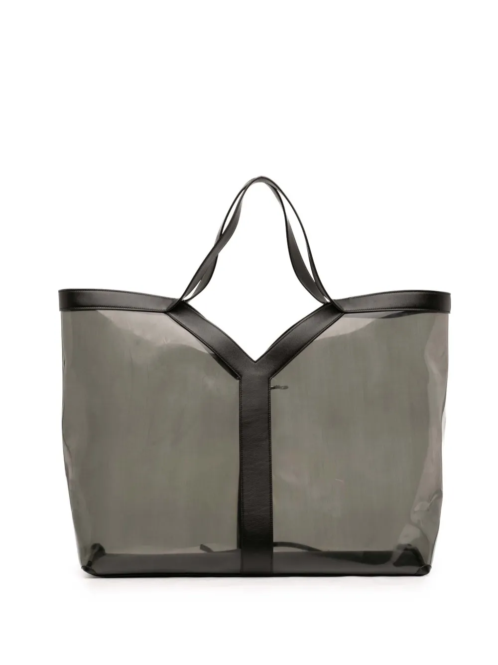 Saint Laurent Pre-Owned 2025 Maxi PVC Transparent Y tote bag - Grigio