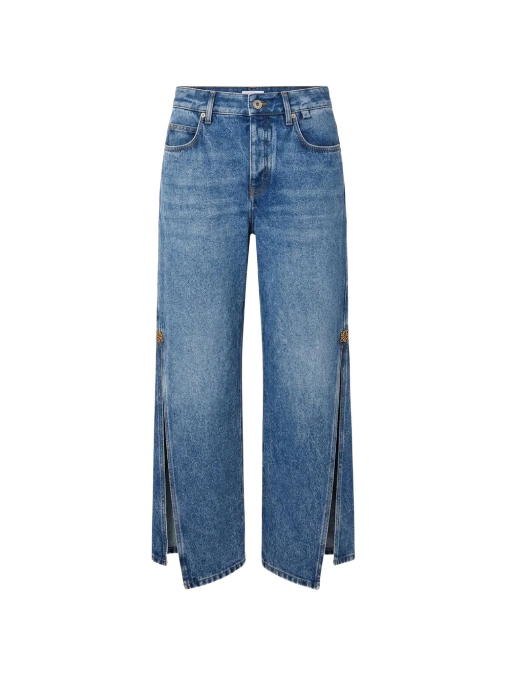 LOEWE side-slit wide-leg denim jeans - Blu