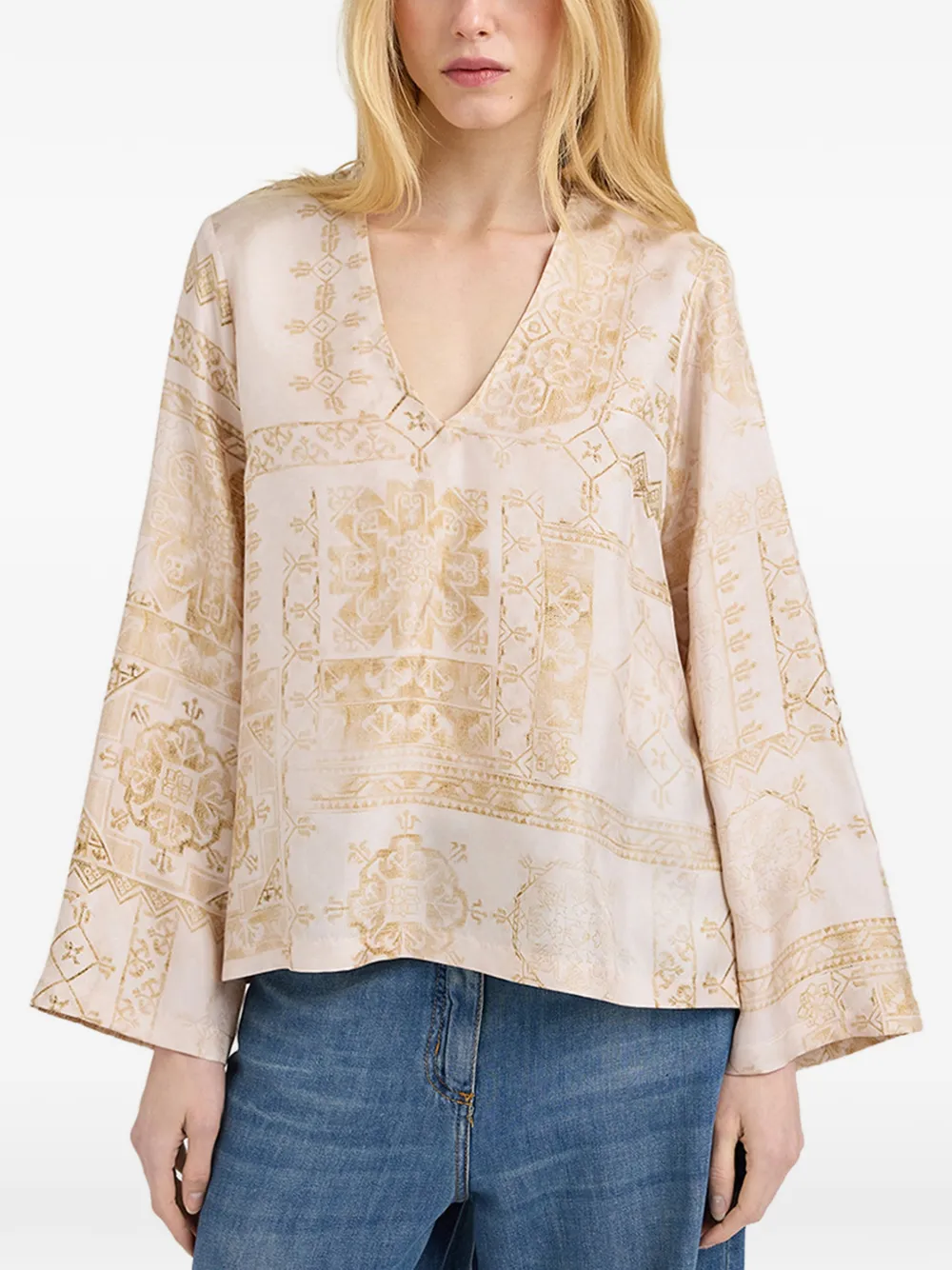  Momonì Blusa Estampada - Neutro 