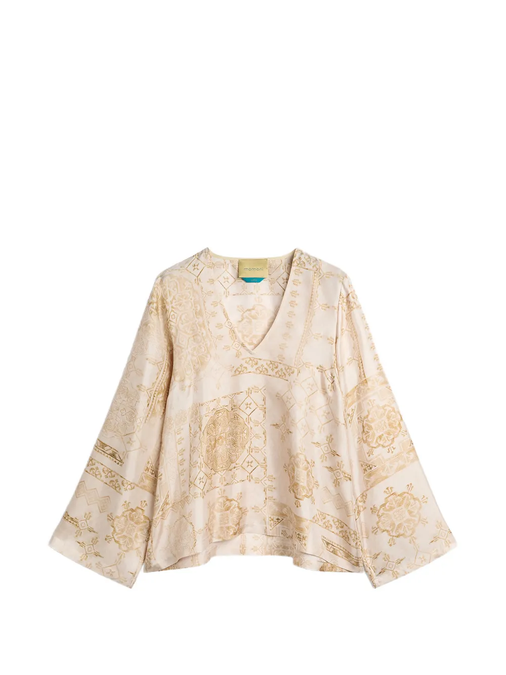 MOMONÌ printed silk-twill blouse - Toni neutri