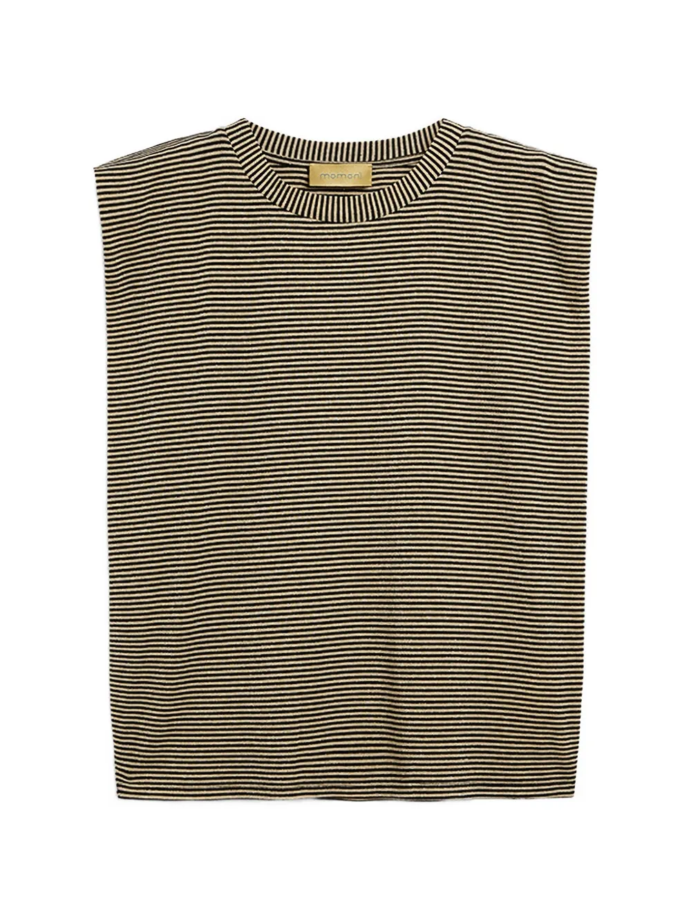 MOMONÌ striped padded-shoulder T-shirt - Marrone