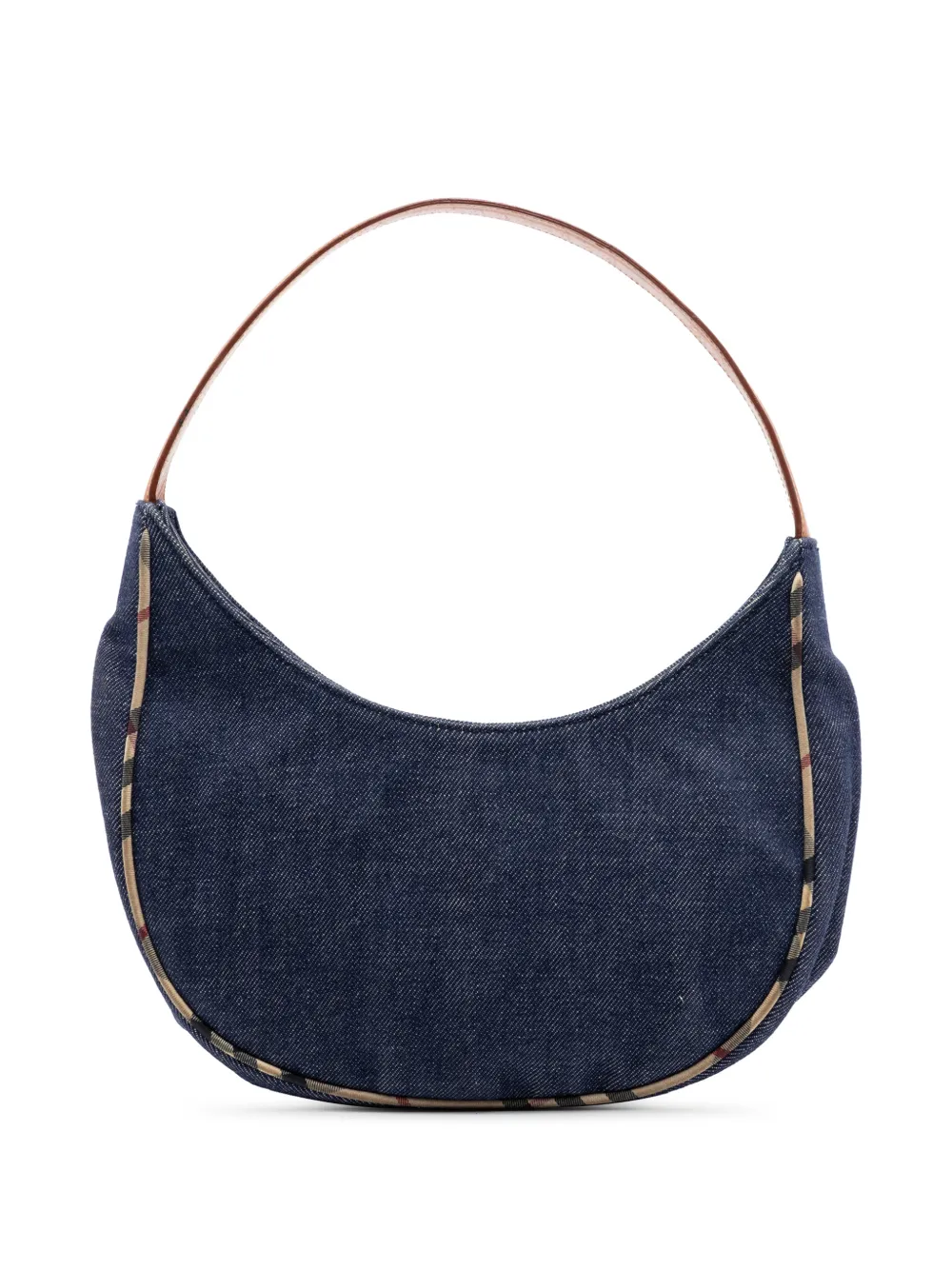 Burberry Pre-Owned 2000-2017 House Check Trimmed Denim shoulder bag - Blu