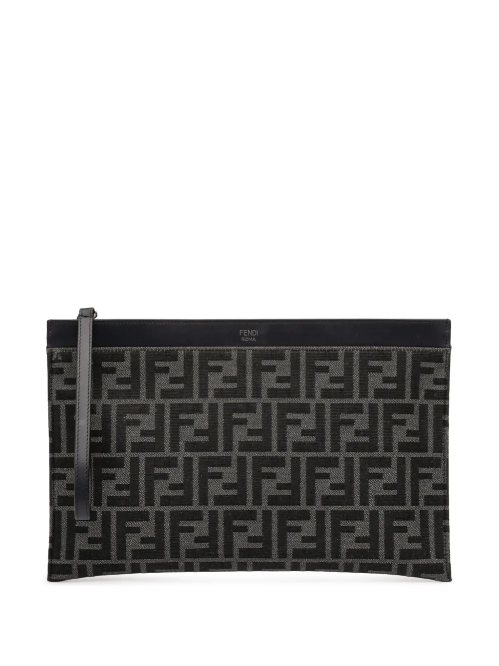 Fendi Pre-Owned 2010-2026 Medium Zucca Canvas Flat Pouch clutch bag - Grigio