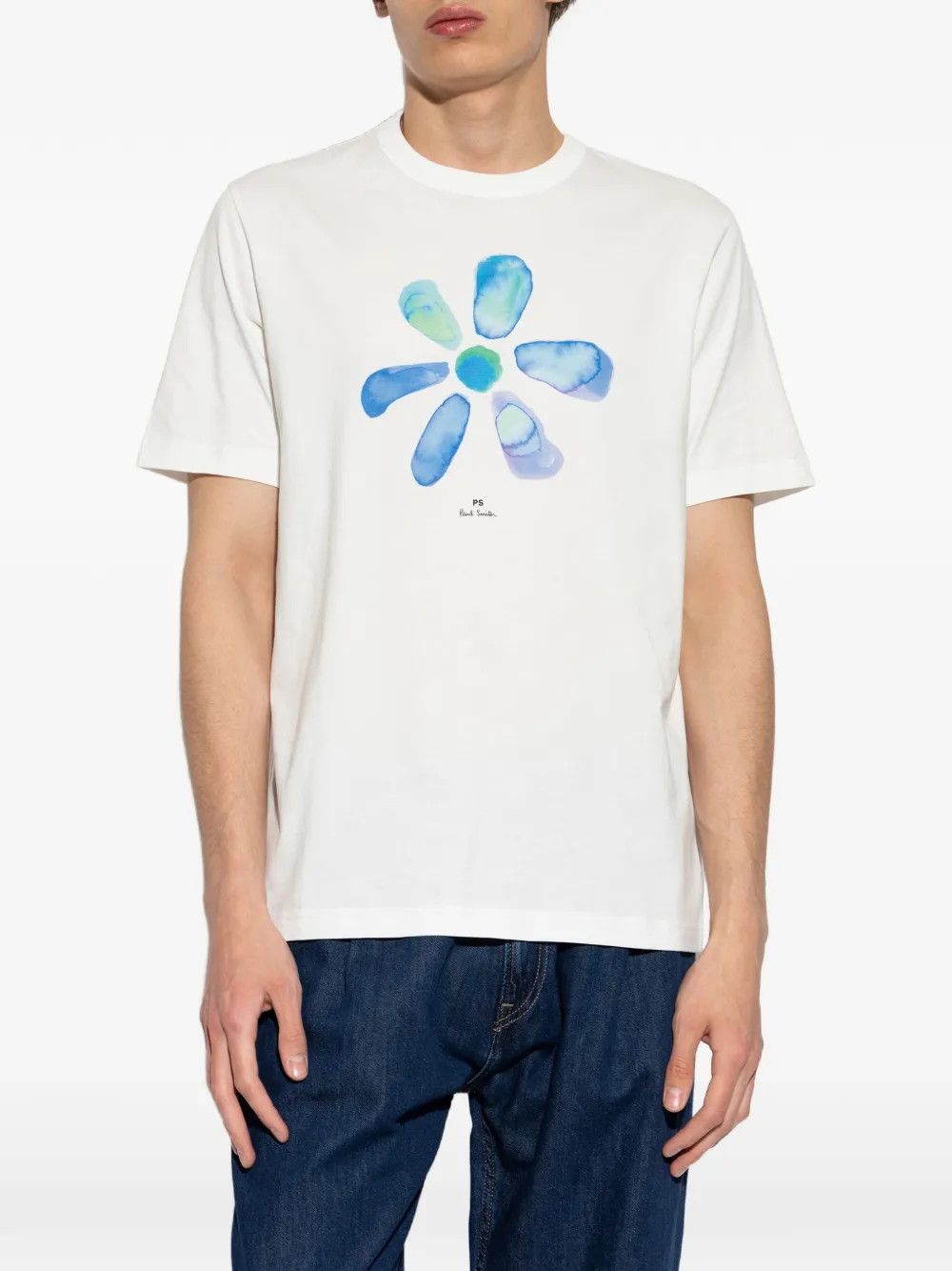 PS Paul Smith T-shirt met bloemenprint Wit