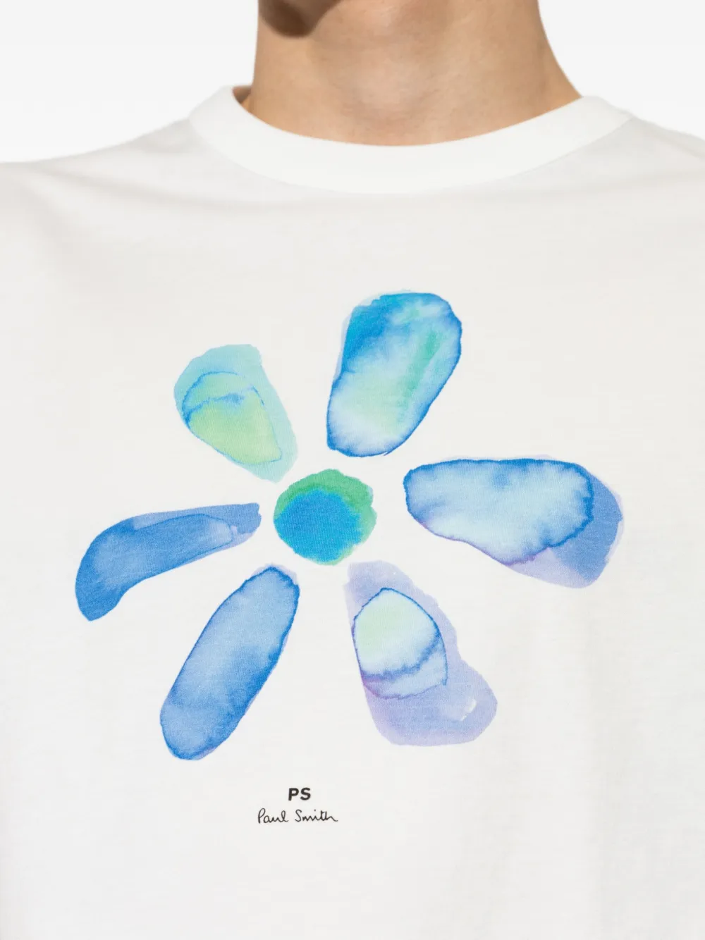 PS Paul Smith T-shirt met bloemenprint Wit