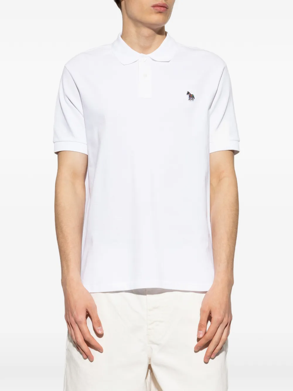 PS Paul Smith Poloshirt met zebrapatch Wit