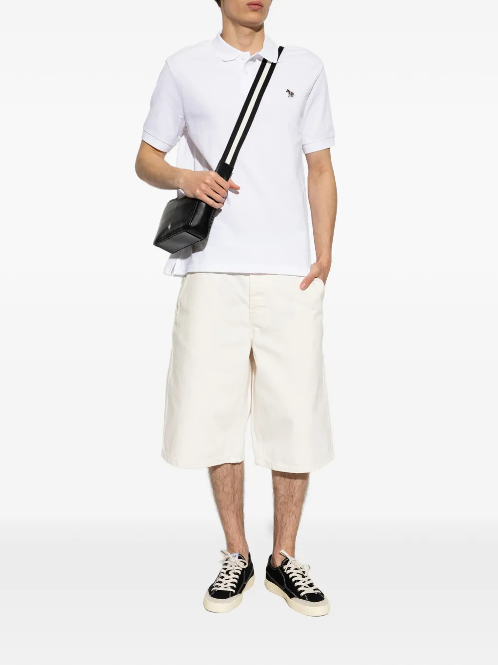 PS Paul Smith Poloshirt met zebrapatch Wit