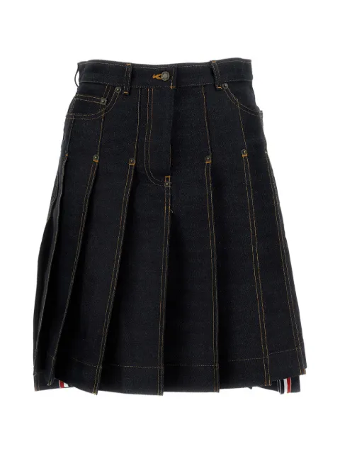 Thom Browne pleated asymmetric-hem mini skirt