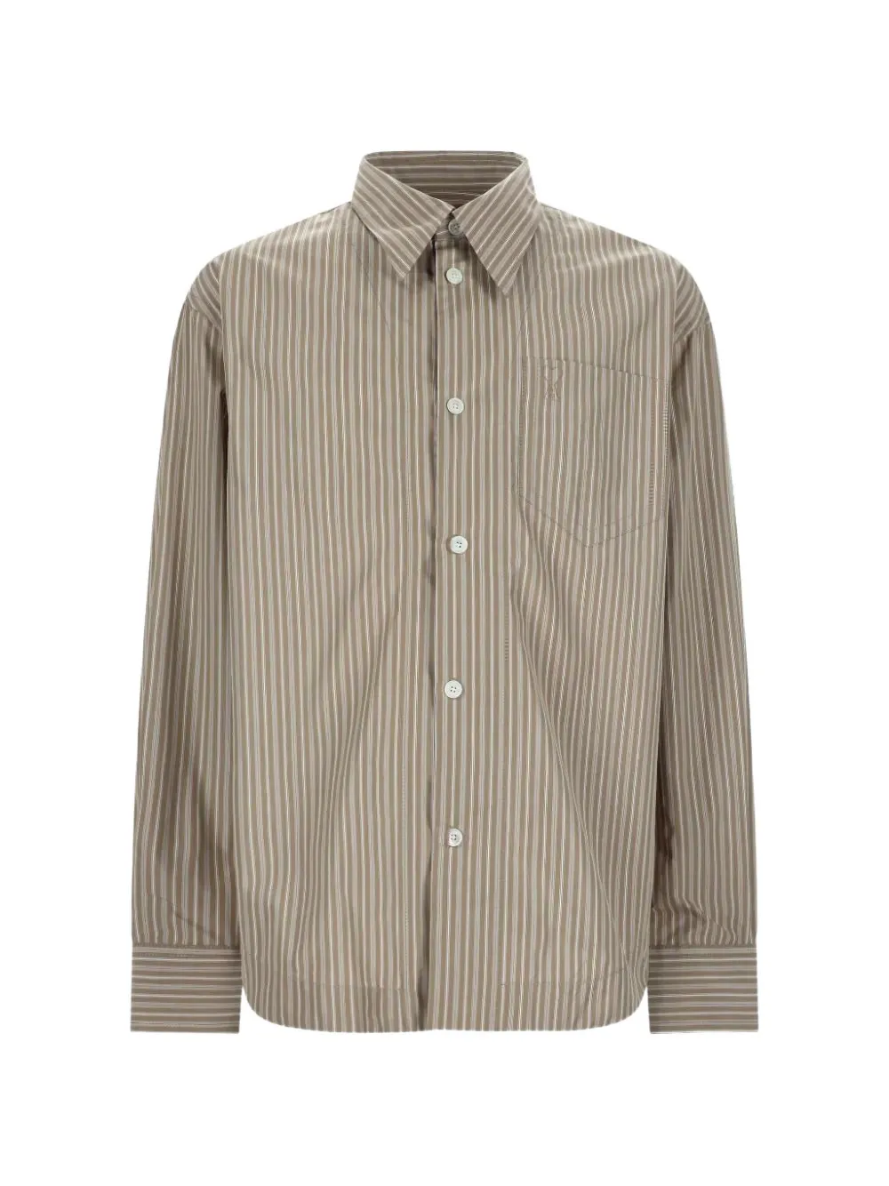 AMI Paris vertical-stripe Ami de Coeur shirt - Neutrals