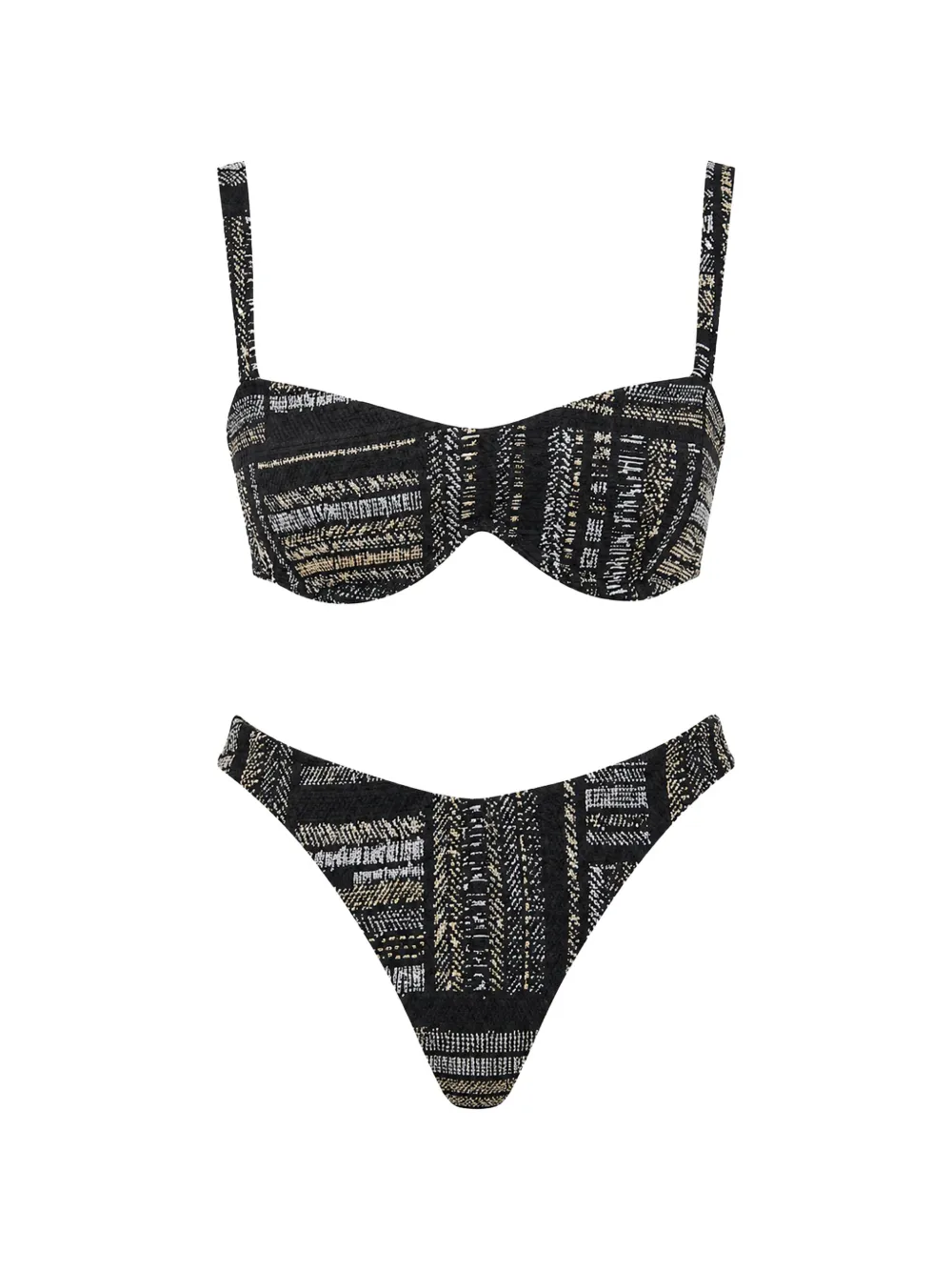 Devon patterned bikini - Nero