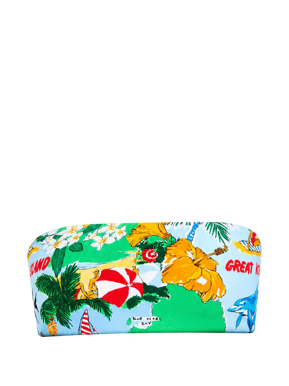 Seafolly Viva Vacation tropical-print bandeau bikini top - Blu