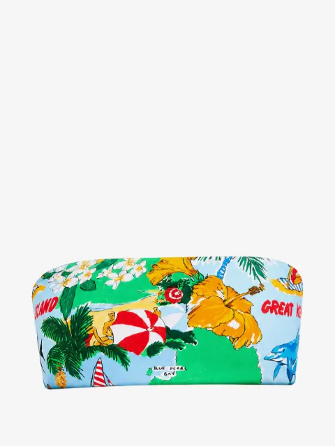 Seafolly Viva Vacation bandeau-bikinitop med tropisk tryk