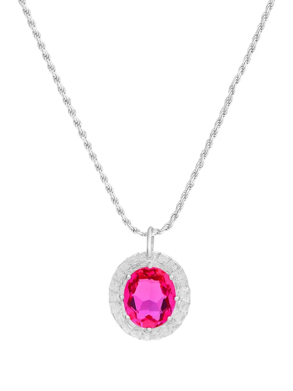 Bleue Burnham oval-pendant necklace - Argento