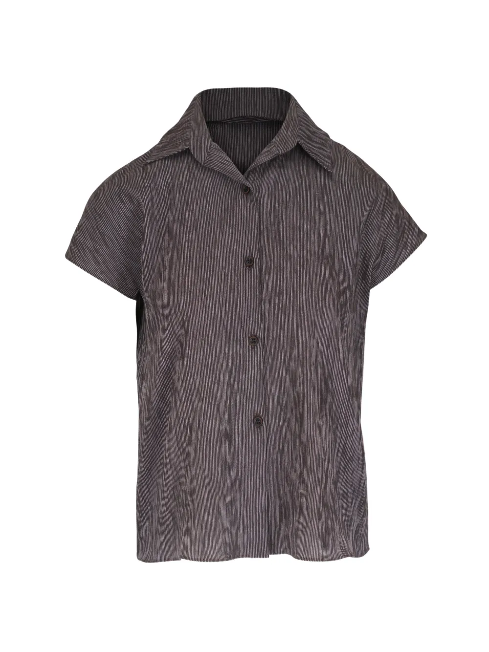 Peter Cohen striped short-sleeve blouse - Marrone