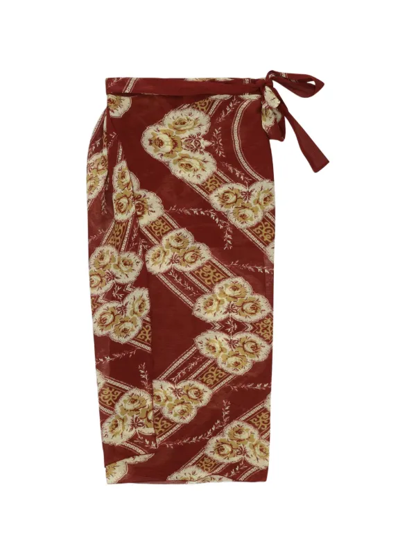 Fortela Nelly Floral-print Silk Skirt in Red