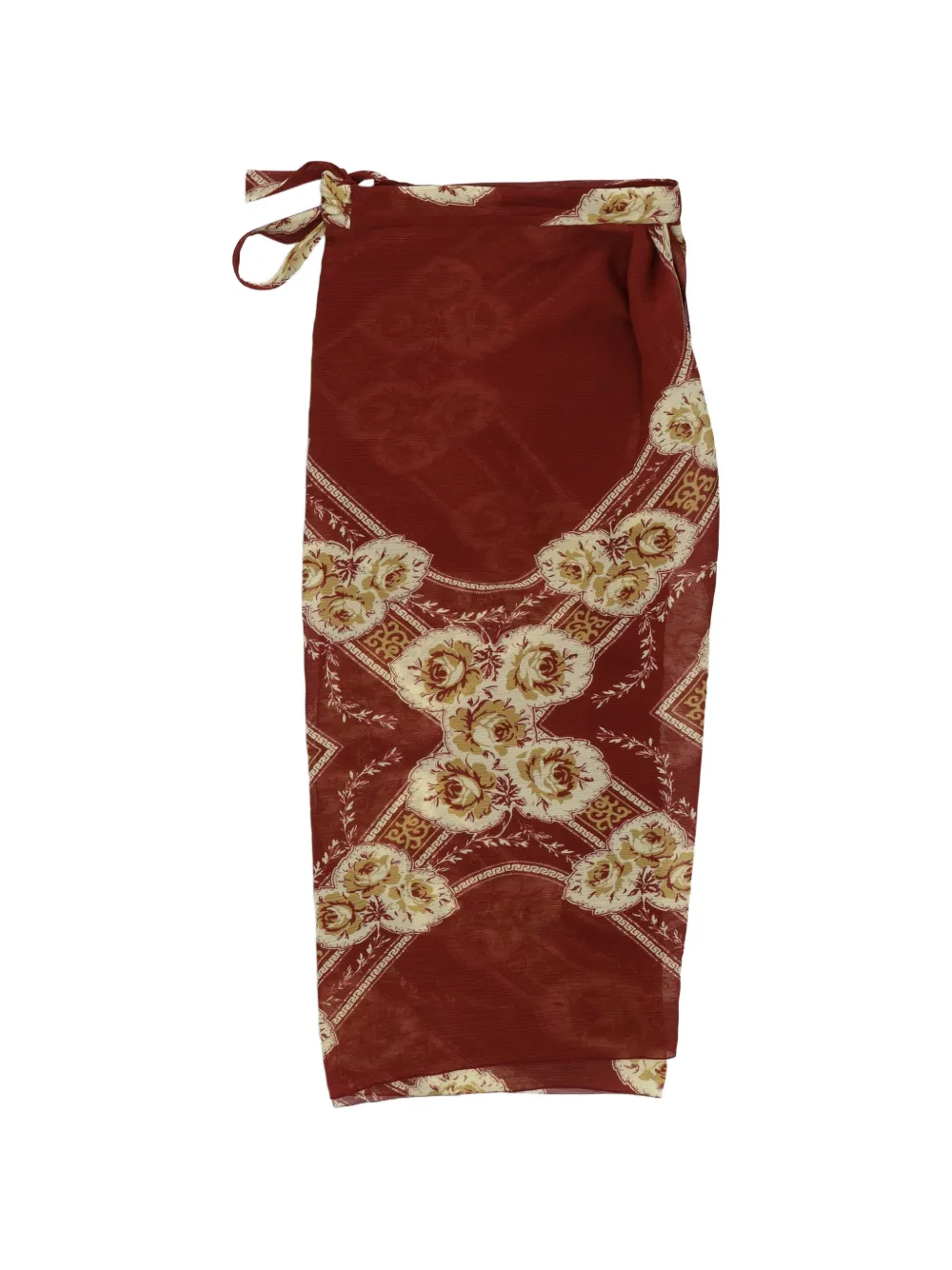 Fortela Nelly Floral-print Silk Skirt in Red, view 2