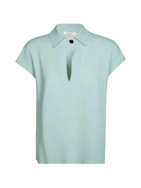Glanshirt short-sleeve V-neck blouse