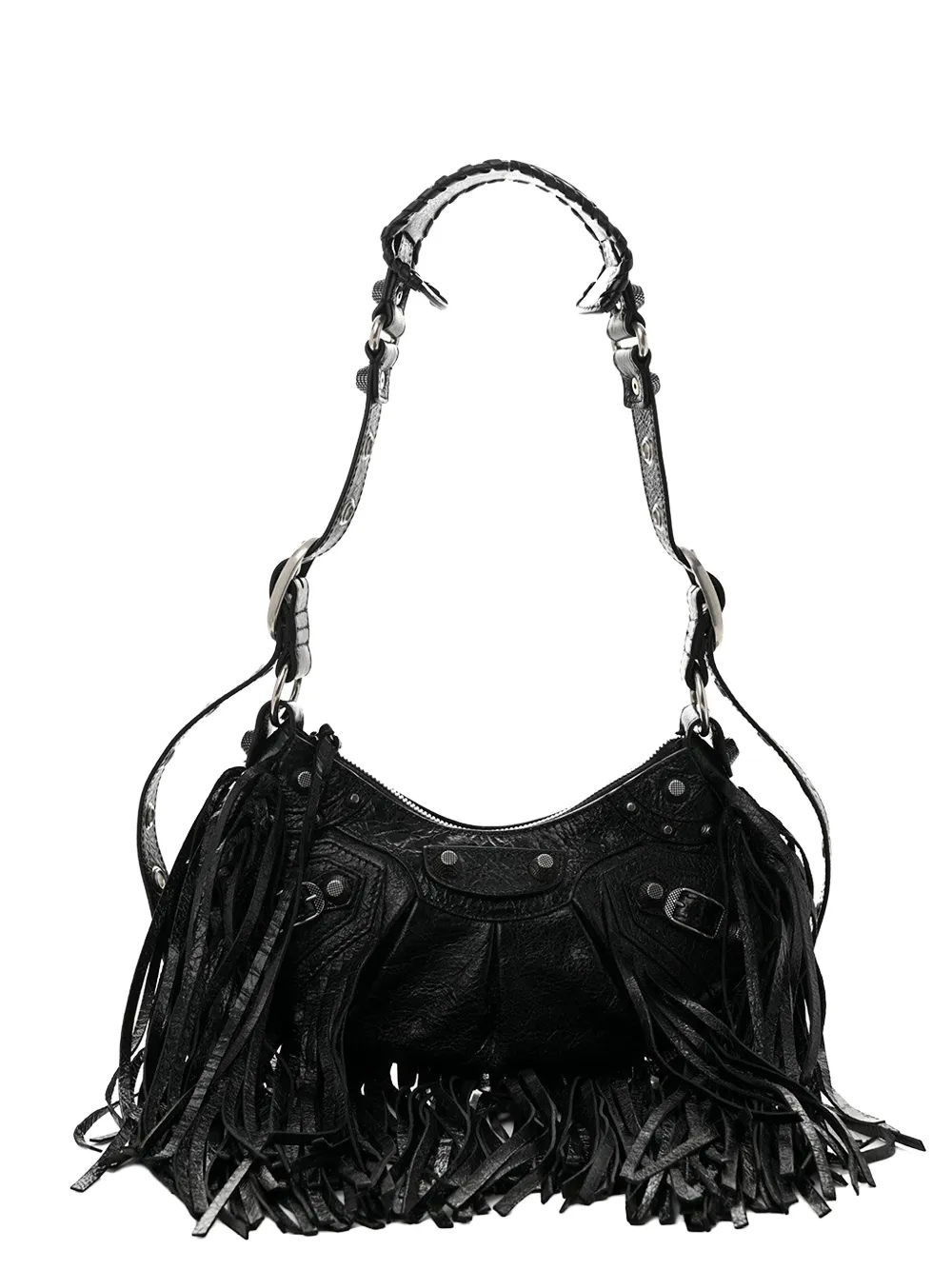 Balenciaga XS Le Cagole fringe-trimmed shoulder bag - Nero