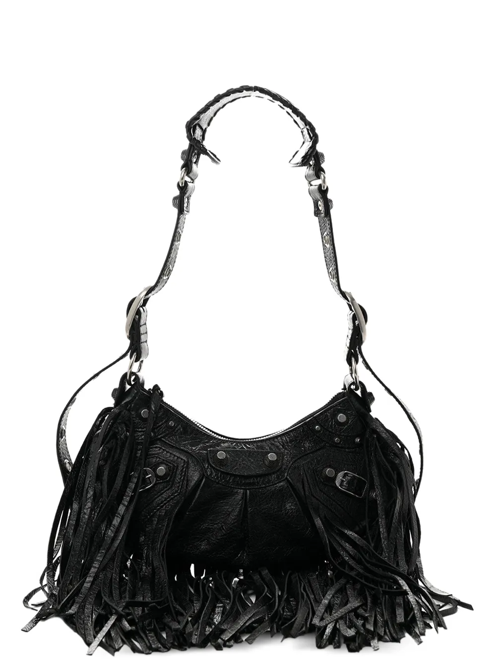 Balenciaga XS Le Cagole fringe-trimmed shoulder bag - Nero