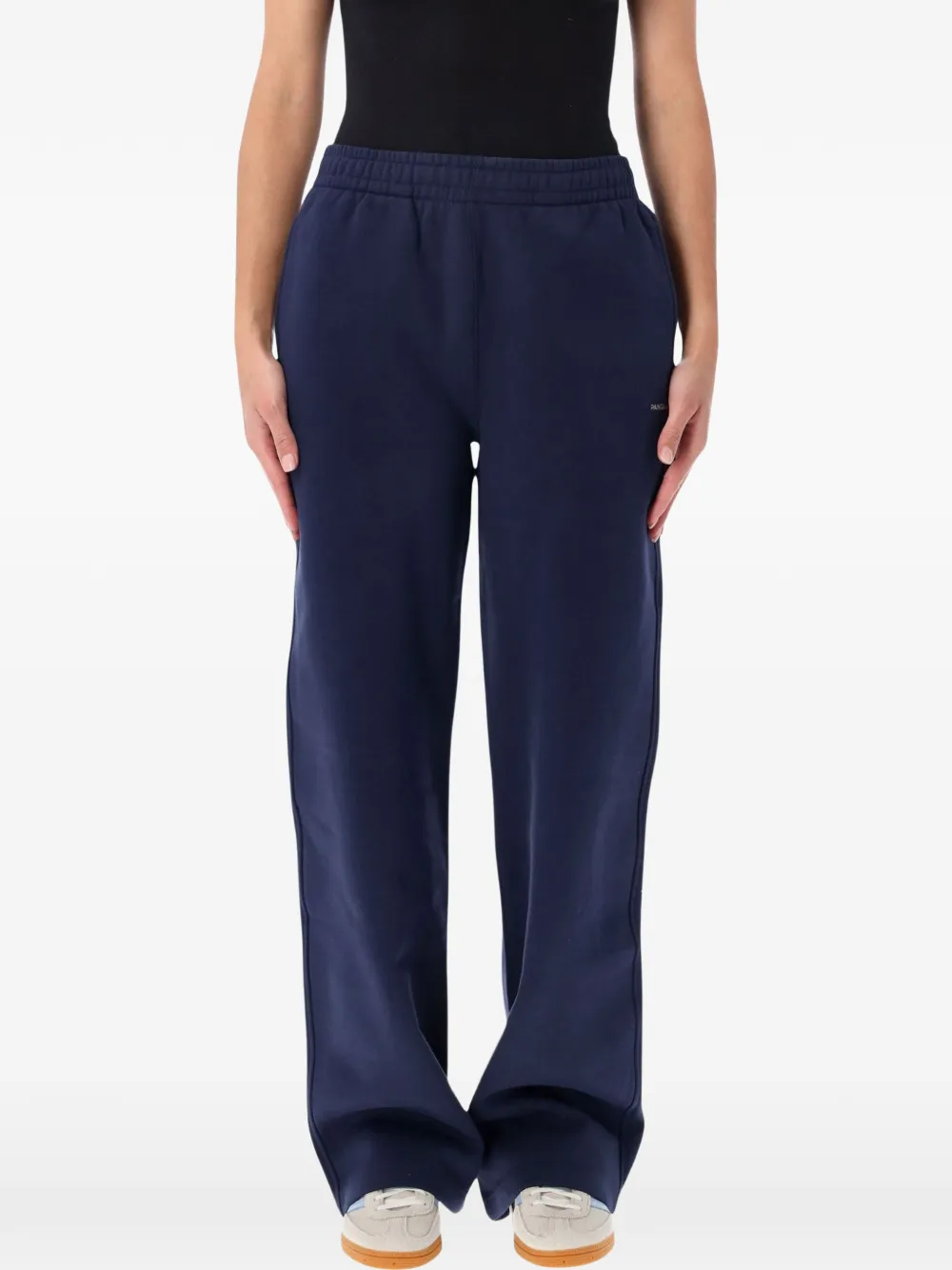 Pangaia logo-print wide-leg track pants - Blu