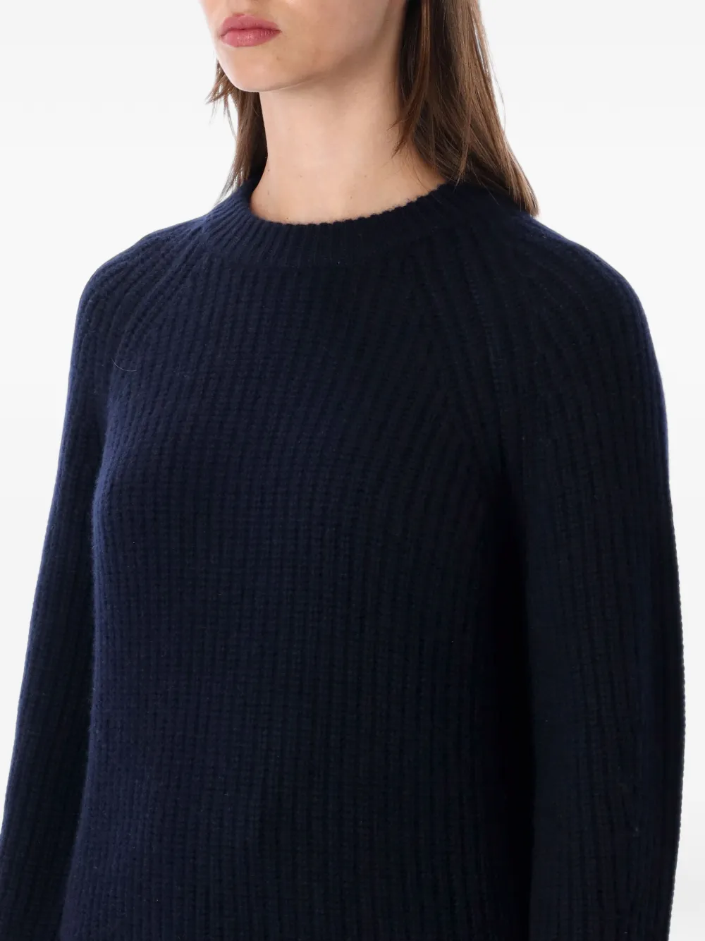 Lisa Yang Ribgebreide trui met raglan mouwen Blauw