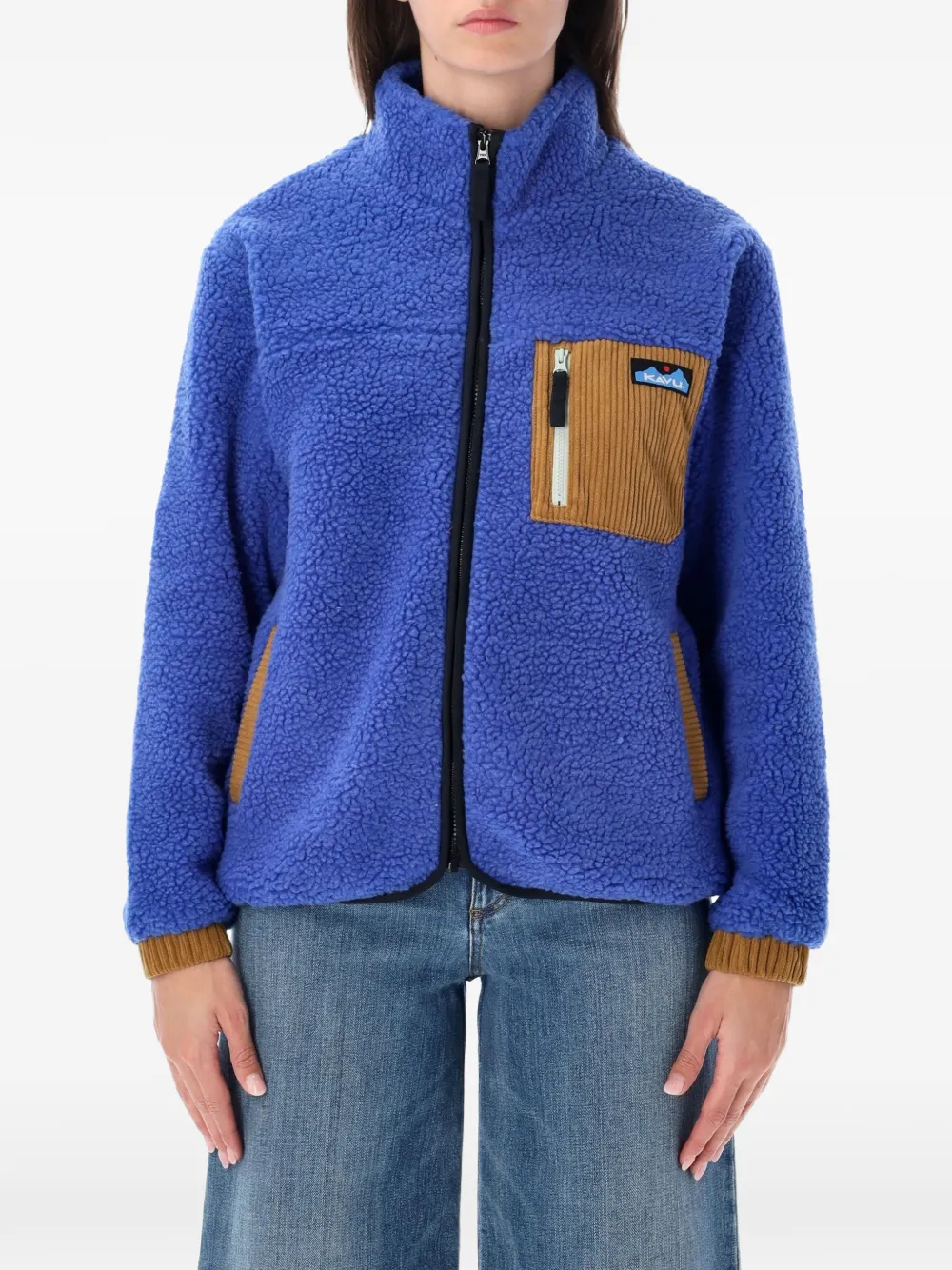 KAVU Willow fleece-texture corduroy-trim jacket