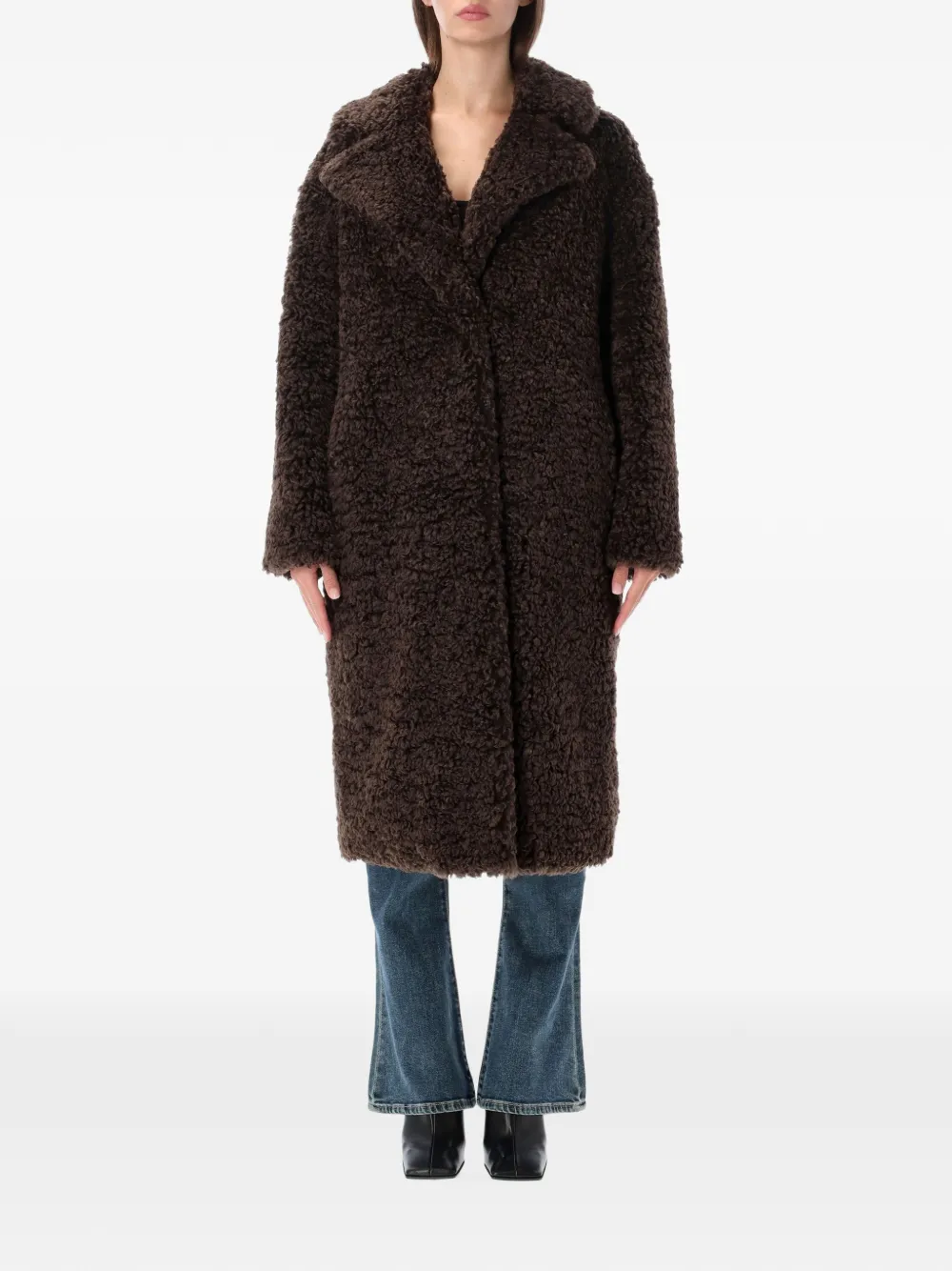 STAND STUDIO Jazmin faux-shearling coat Bruin
