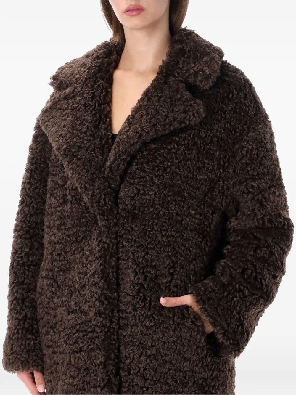 STAND STUDIO Jazmin faux-shearling coat Bruin