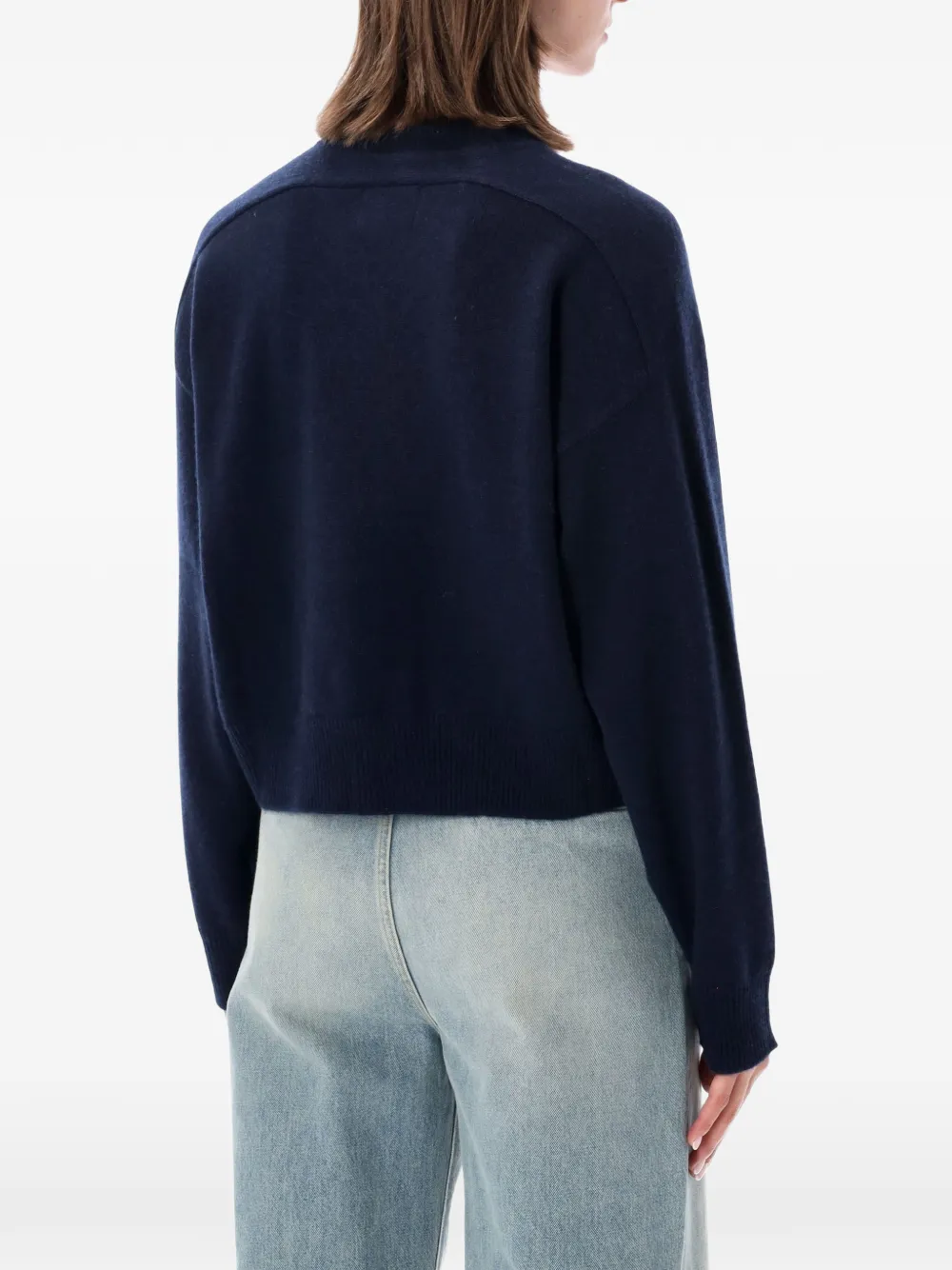 LouLou de Saison V-neck fine-knit sweater Blauw