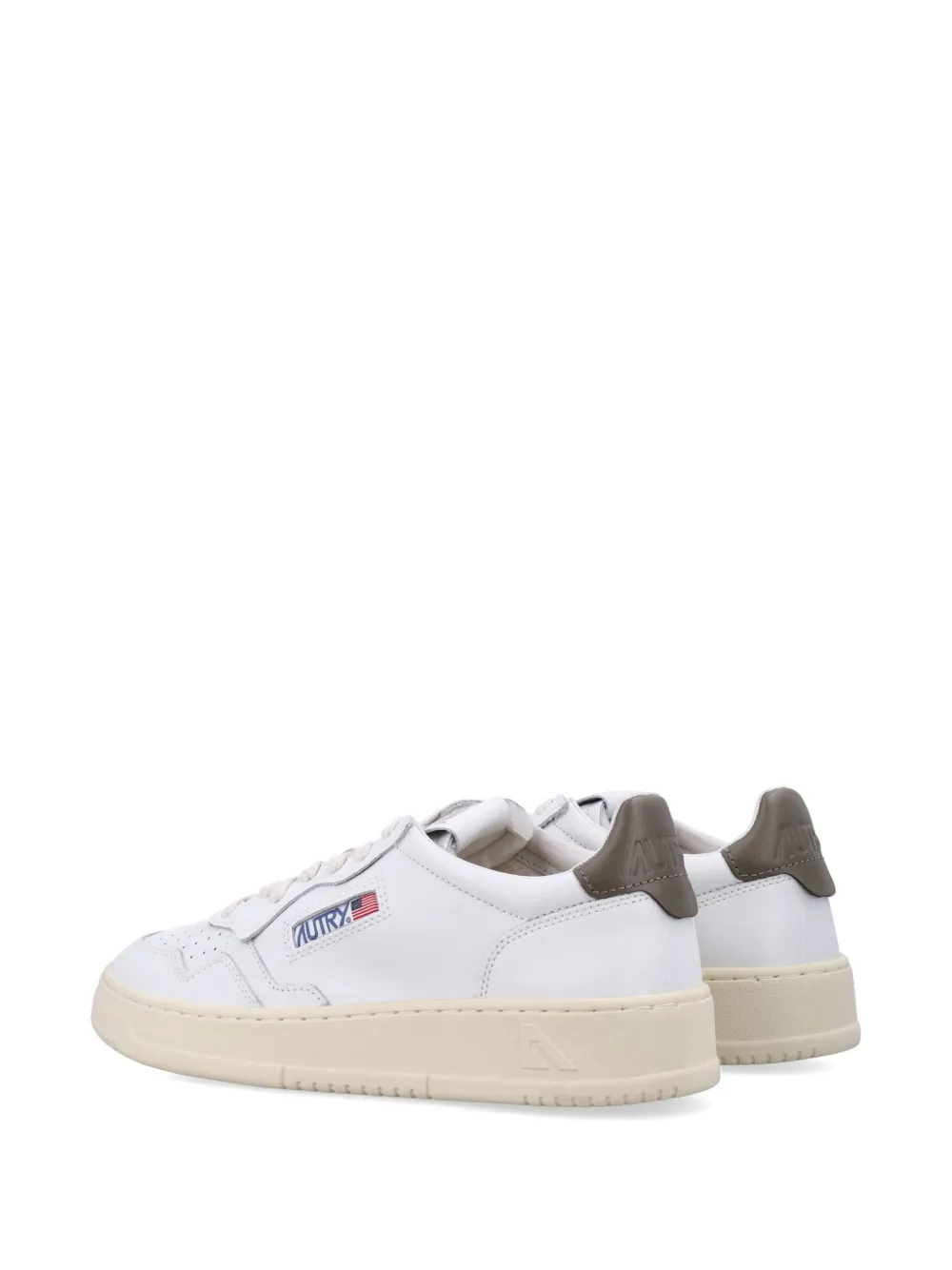 Autry Medalist low sneakers in white and chocolate leather Wit