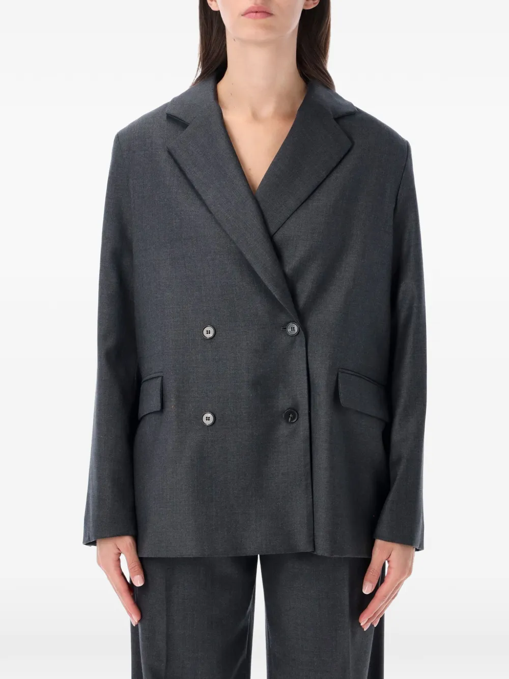LouLou de Saison Donau Lds double-breasted blazer - Grau