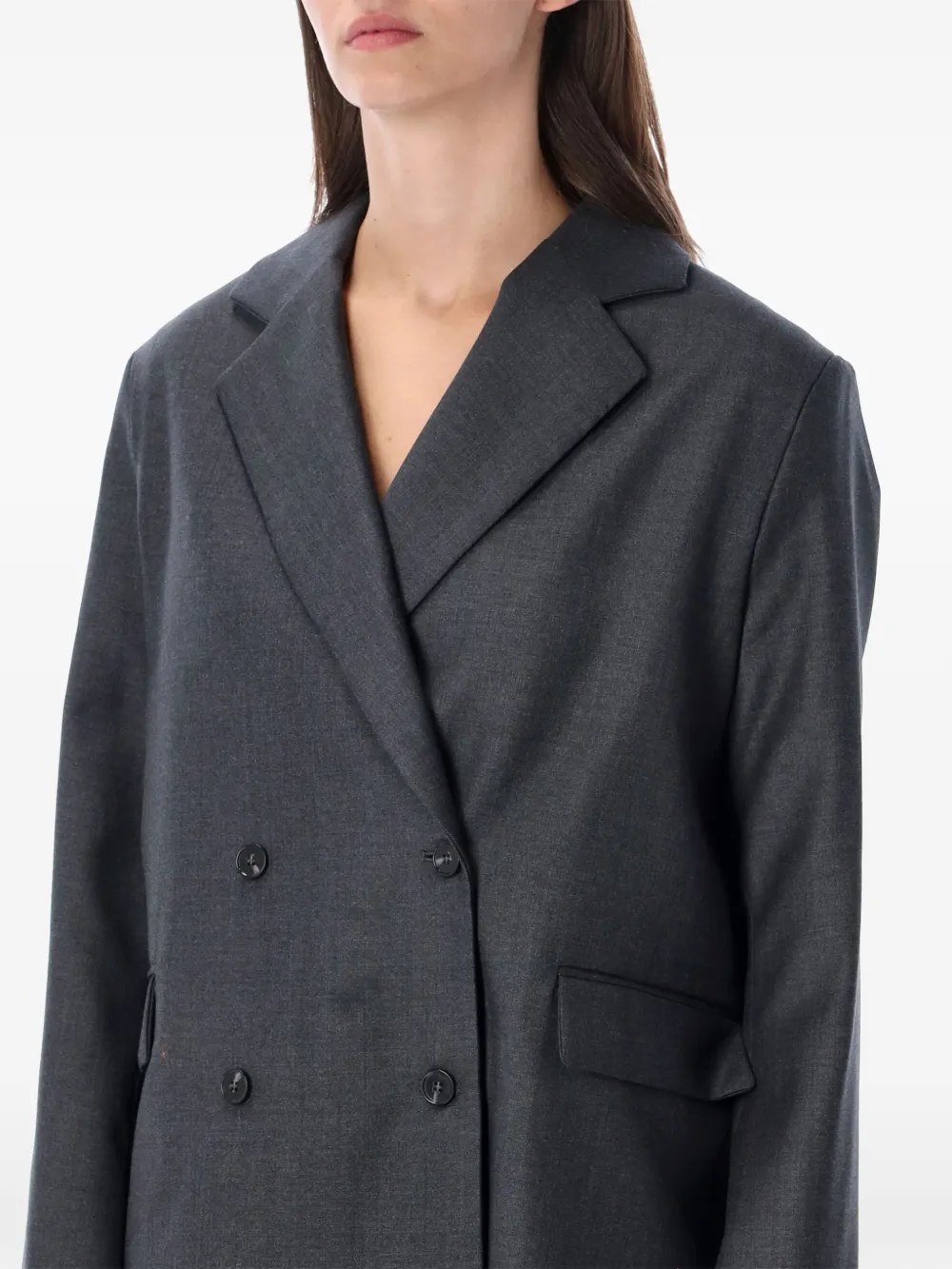 LouLou de Saison Donau Lds double-breasted blazer Grijs
