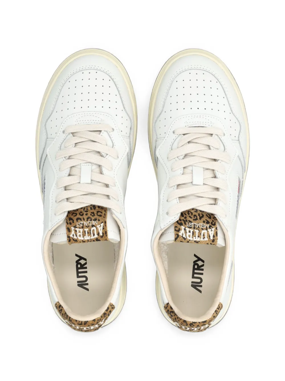 Autry Medalist leopard-print panelled sneakers Wit
