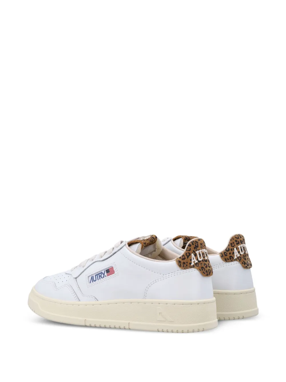 Autry Medalist leopard-print panelled sneakers Wit