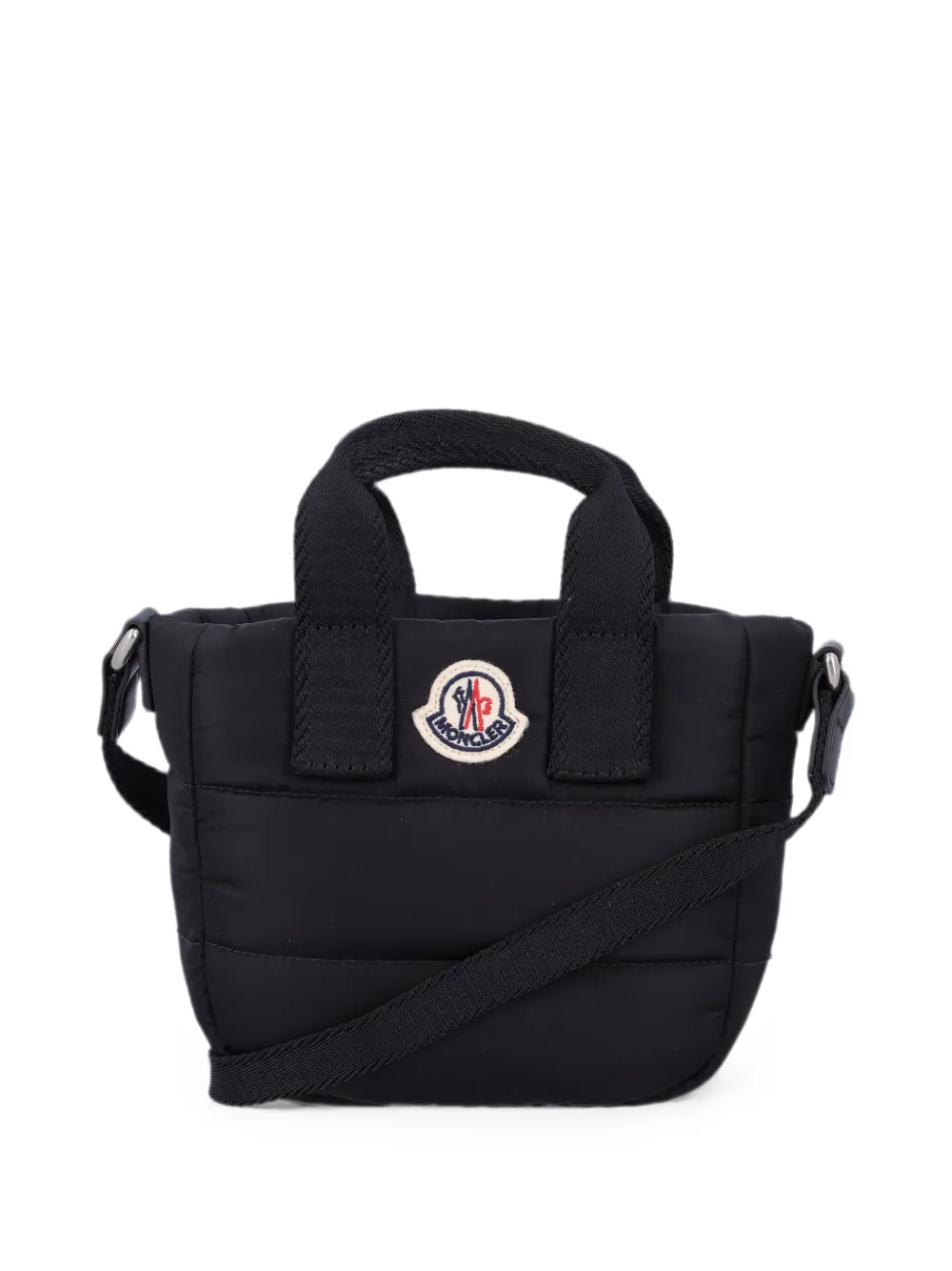 Moncler Enfant sac cabas matelassé à patch logo - Noir