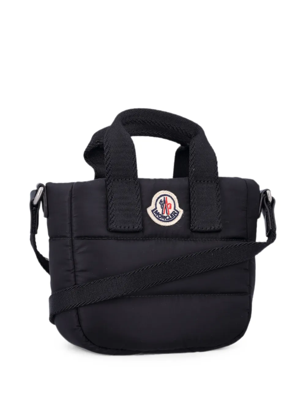 Moncler Enfant Gewatteerde shopper met logo-patch Zwart