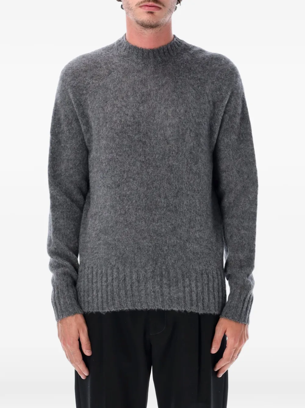 TOM FORD ribbed-knit raglan-sleeve sweater - Grey