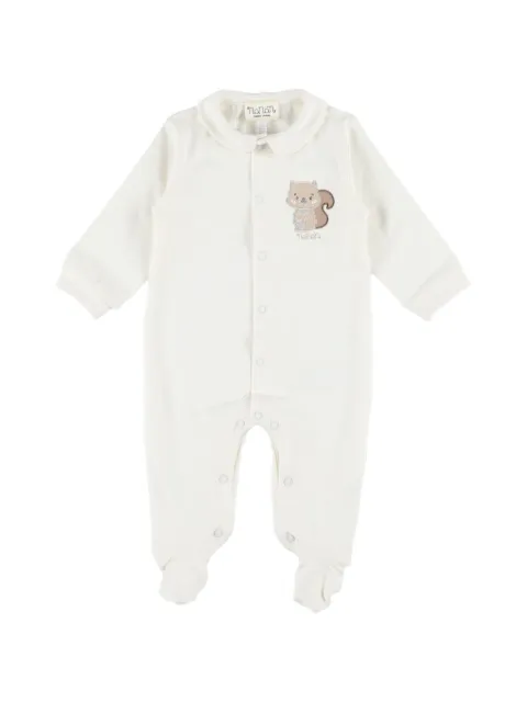 NANAN squirrel-patch peter pan collar pajamas