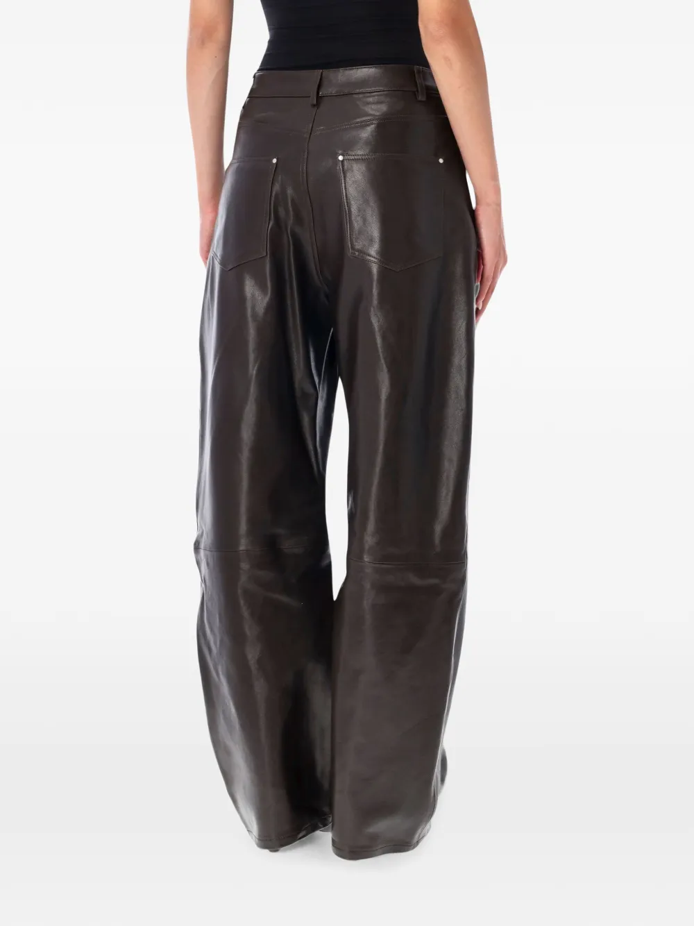 Arma Ece leren barrel broek Bruin