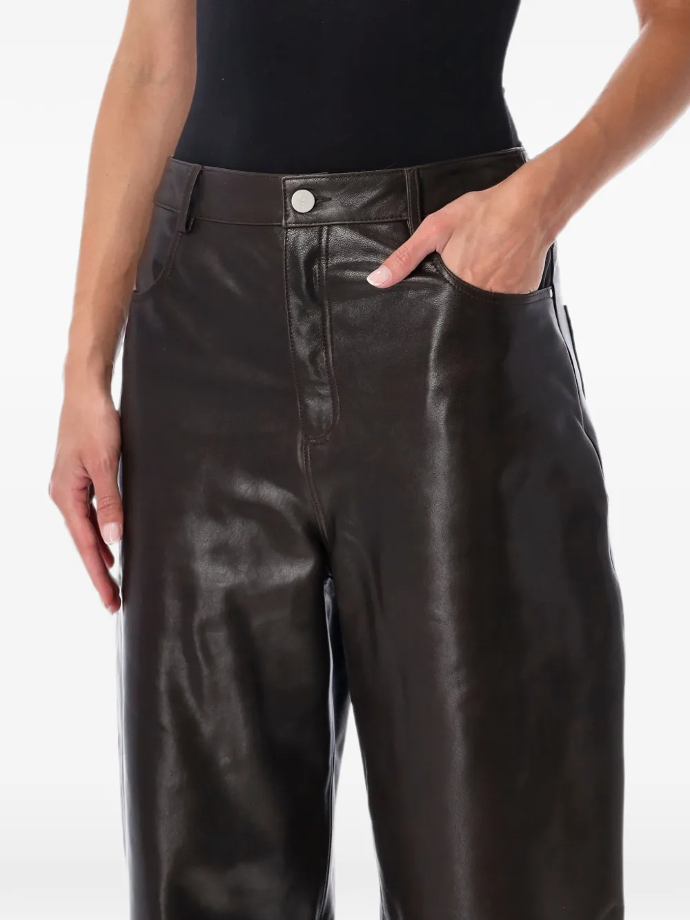 Arma Ece leren barrel broek Bruin