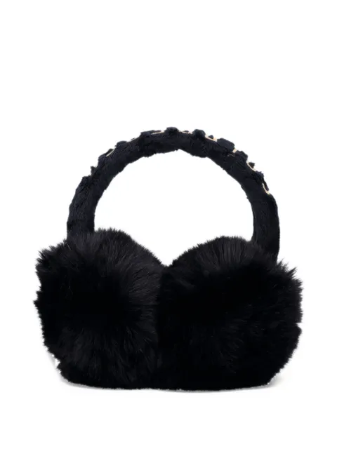 Goldbergh Fluffy faux-fur logo-embroidered earmuffs
