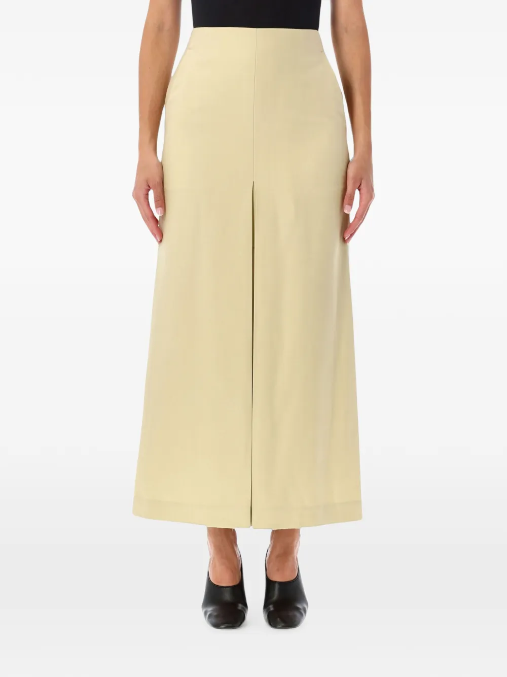 Auralee Front-slit Maxi Skirt In Yellow