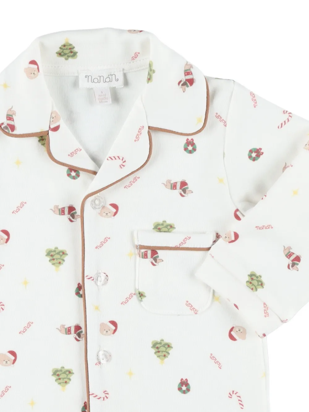 NANAN Pyjama met kerstmisprint Beige