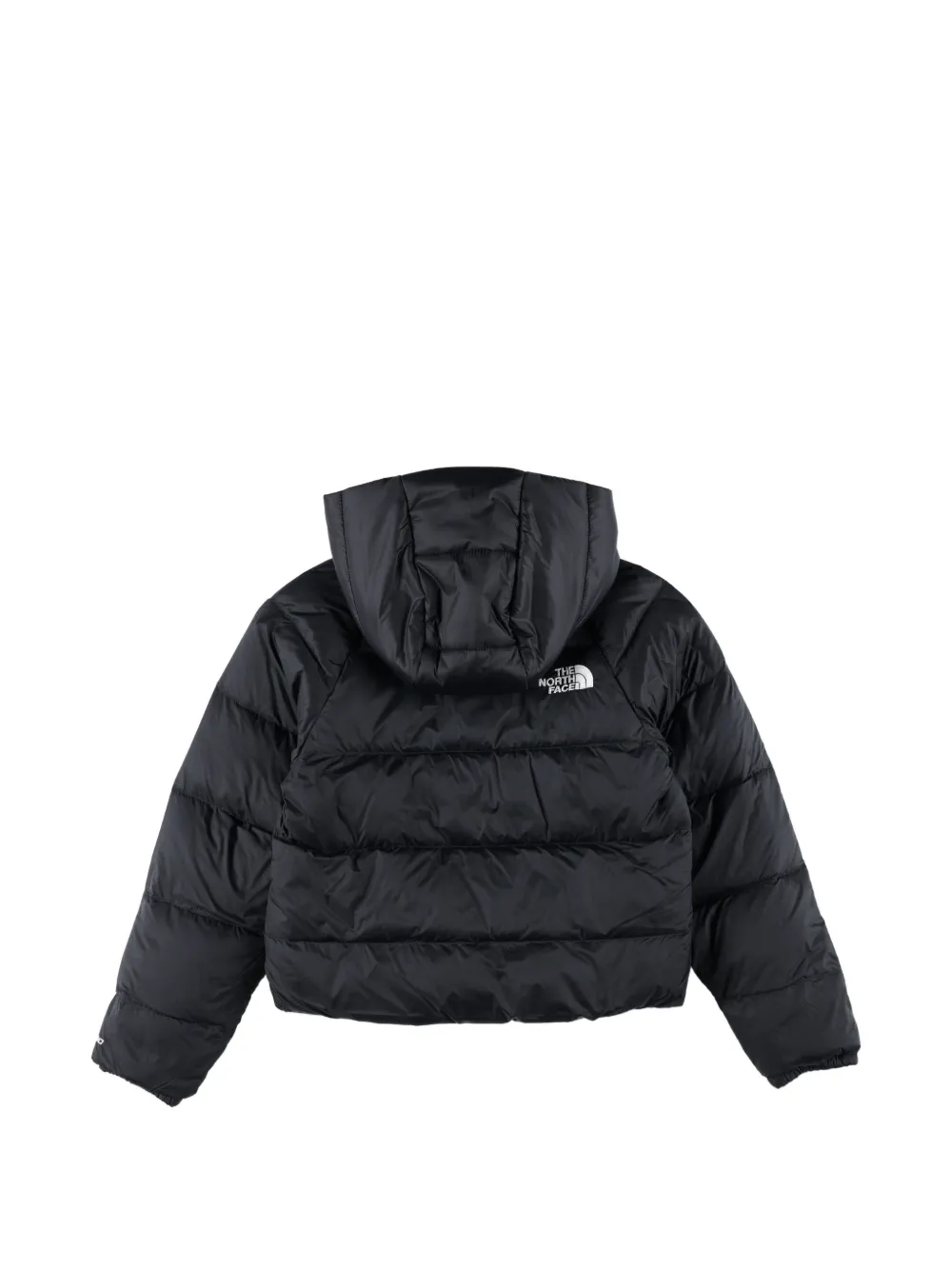 The North Face Kids quilted hooded jacket Zwart
