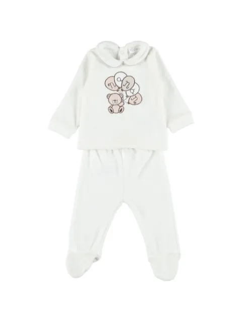 NANAN teddy-bear embroidery two-piece set pajamas