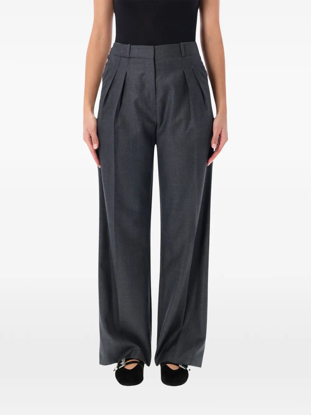 LouLou de Saison Sbiru pleated wide-leg trousers Grijs